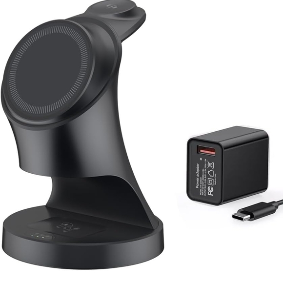 Other - Wireless Charger,3 in 1 Magnetic Black Wireless Charging Stand with Adapter